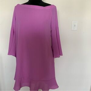 Purple Boat Neck Dress